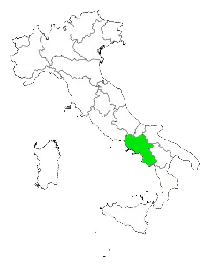 Map of Italy Highlighting Campania