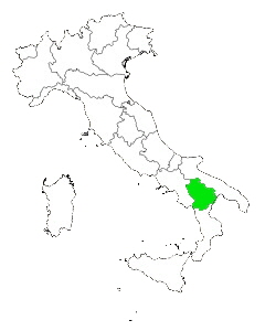 Map of Italy Highlighting Basilicata